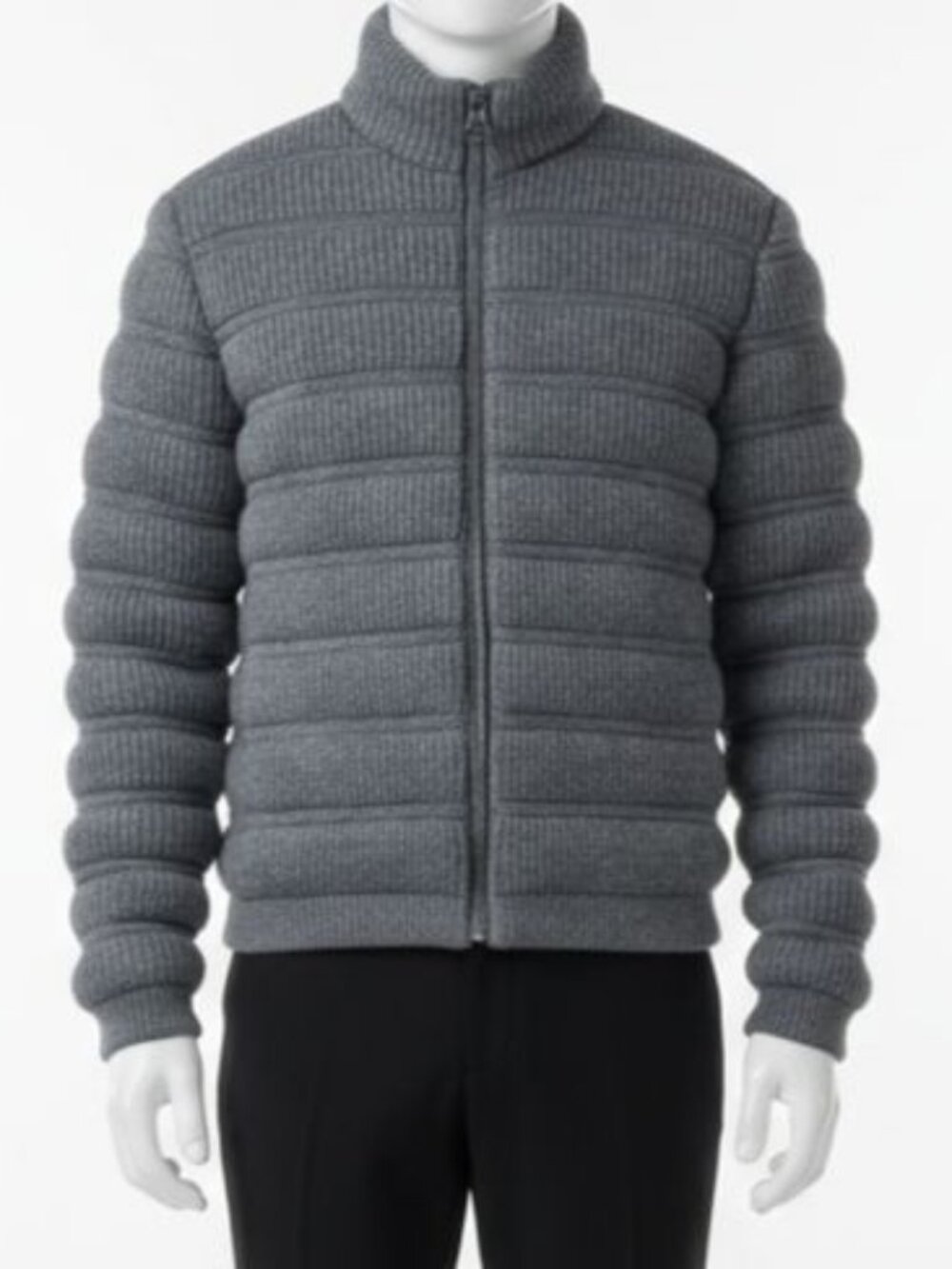 Mackage Men's Gray Christopher Wool/Cashmere Down Knit Jacket Size 36
